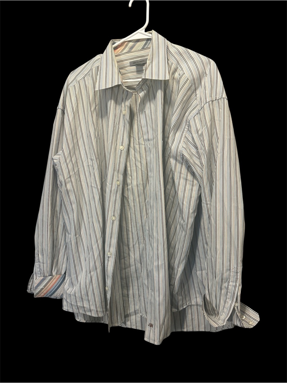 Johnston & Murphy Mens XXL Multi Color Striped Contrast Cuff Button Down Shirt
